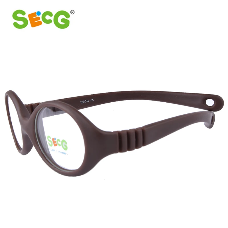 SECG Близорукость Оптические круглые детские очки в оправе Твердые TR90 резиновые диоптрий прозрачные детские очки гибкие мягкие очки