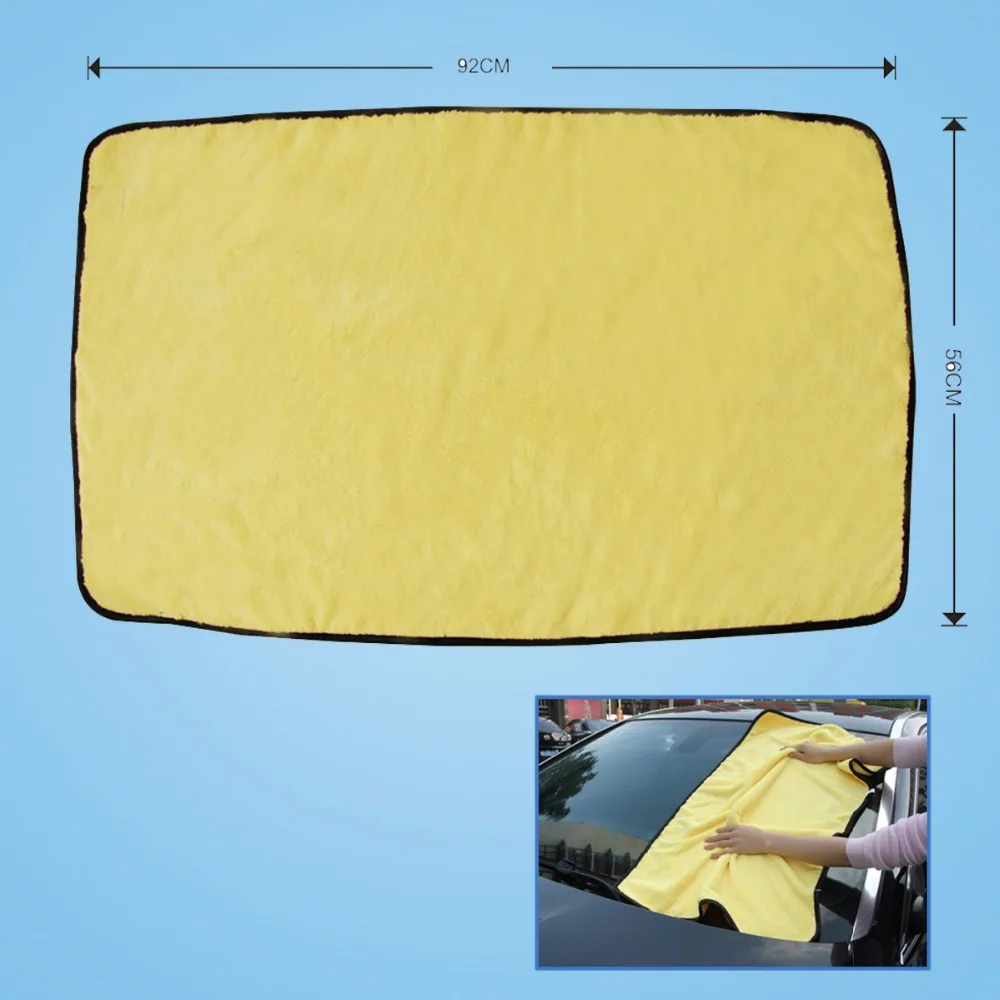 Тряпки для мытья автомобиля большого размера микрофибра уход за автомобилем микрофибра воск полировка полотенца автомобильные стирка, сушка тряпок 92*56 см