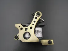 New Arrival Coil Tattoo Machine Golden Color Coils Tatoo Gun Steel Tattoo Frame for Liner Shader Equipment Supply NM126