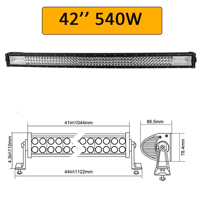 Auxtings 2" 32" 4" 52" дюймовый светодиодный светильник бар рабочий светильник 7D адвокатского сословия СИД 3 ряда 4x4 грузовик ATV, устанавливаемый на крыше автомобиля для бездорожья Led дальнего света светильник бар