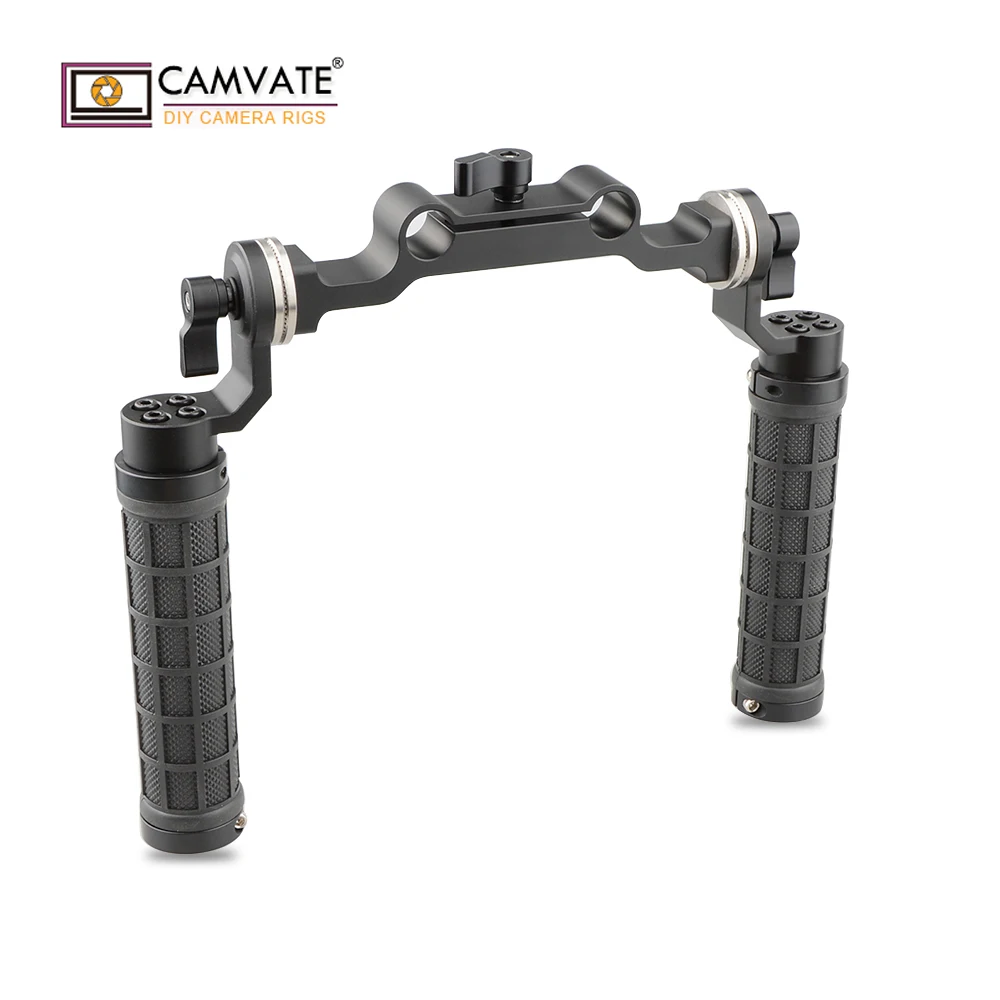 

CAMVATE Rosette Handgrips & 15mm Rod Clamp Railblock with Rosette for DSLR C1548 camera photography accessories