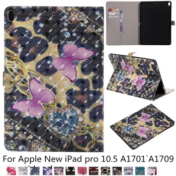 

Case For iPad pro 10.5 A1701`A1709 Case Leather Smart Awake Sleep Flip Magnetic Cover butterfly 3D Carving Back Shell Cases +pen