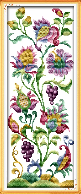 Abstract flowers cross stitch kit flower 14ct printed fabric canvas stitching embroidery DIY handmade needlework cross stitch kit cross stitch tools