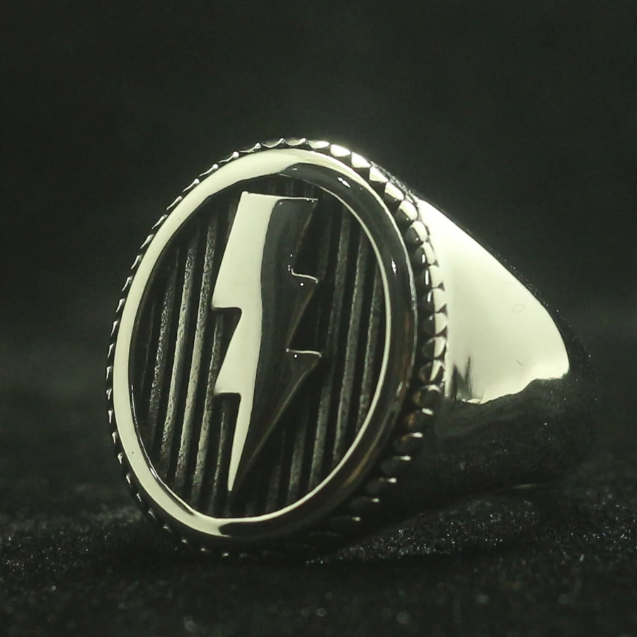 

Mens Boys 316L Stainless Steel Cool Lightning Fashion Ring Newest