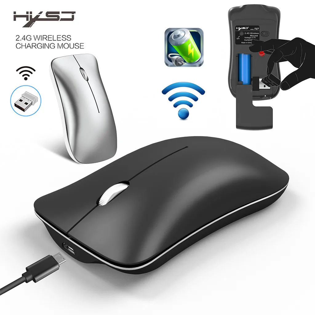 Silence 2.4G Wireless Rechargeable Ergonomics Optical Mouse for Laptop Tablet PC mouse YE3.26 | Компьютеры и офис