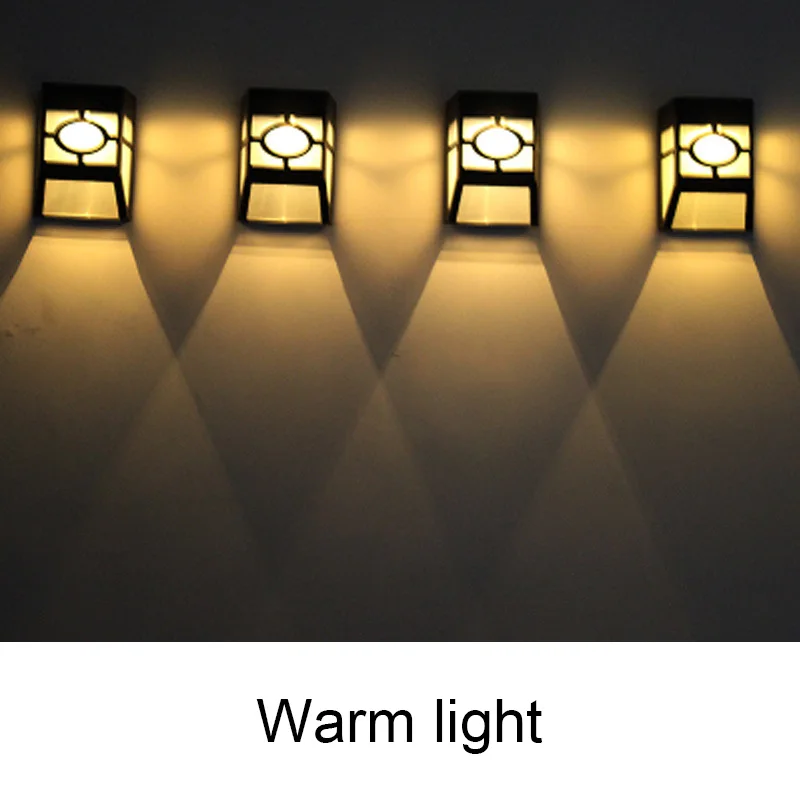 Newest Vintage Solar Powered Wall Mount LED Light Outdoor Garden Path Landscape Yard Lamp