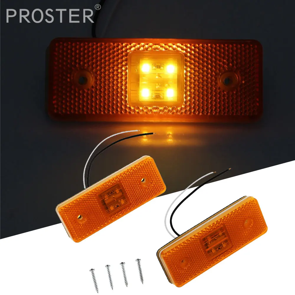 Proster 8 шт. 4 светодиодных постоянного тока 24 В янтарные/желтые боковые габаритные