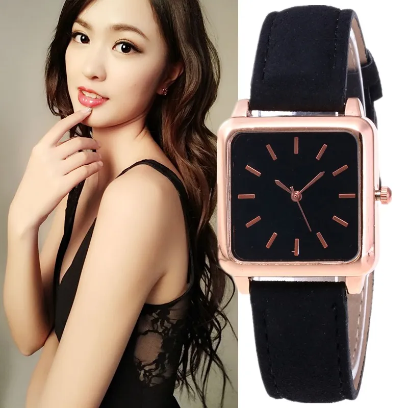 Прямая поставка, женские часы, Топ бренд, кожа, квадратный дизайн, маленькие часы, женские наручные часы для женщин, часы, Relogio Feminino