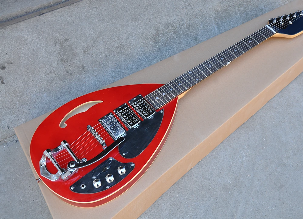 

Factory Custom Red Electric Guitar with Rosewood Fretboard,Black Pickguard,Chrome Hardware,Treomolo System,Can be Customized