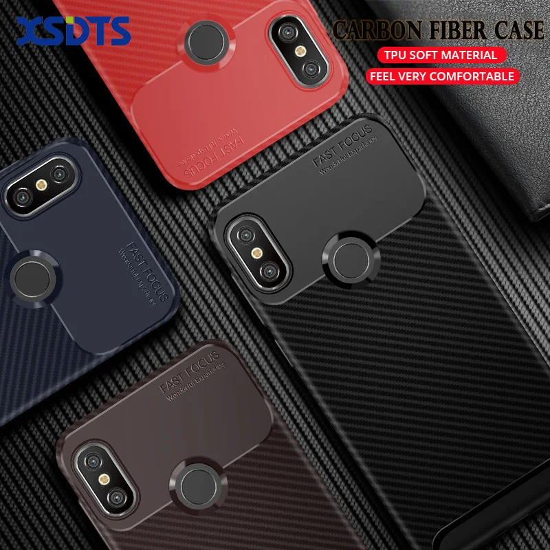 

Shockproof Phone Case For Xiaomi Redmi Note 7 5 Plus 6 Pro 5a Prime 6a S2 A2 Lite Pocophone F1 Go Carbon Fiber TPU Cases Back