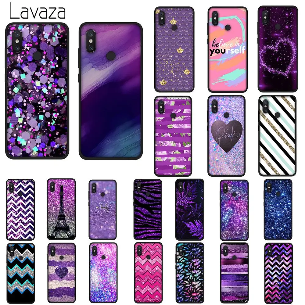 Мягкий силиконовый чехол Lavaza Love Фиолетовый Блестящий волнистый для Huawei Mate 10 20 P9 P10