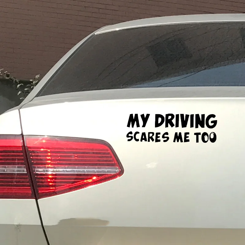1pc SEEYULE MY DRIVING SCARES ME TOO funny Car Stickers Trunk Window Door Decor Vinyl Decal Reflective Warning Sticker 1pc SEEYULE MY DRIVING SCARES ME TOO funny Car Stickers Trunk Window Door Decor Vinyl Decal Reflective Warning Sticker