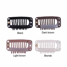 10 шт./упак. черный для ткацкий уток 10-зубчатый парик защелкивающийся зажим для волос металлические зажимы