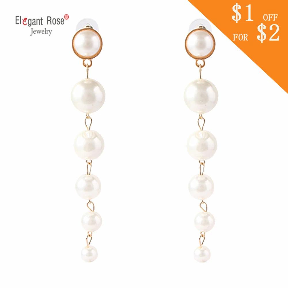

2018 New Drop Of Water Pearl Chain Long Drop Earring For Retro Charm Women Pendientes Mujer Moda Fashion Accessorie Statement
