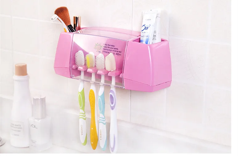 BAISPO многофункциональная зубная щетка держатель коробка для хранения продуктов для ванной комнаты Аксессуары для ванной комнаты всасывающие крючки держатель зубной щетки