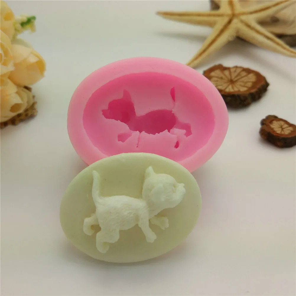 2018 New Animal Cartoon Dog shape Silicone Fondant Soap 3D Cake Mold Cupcake Jelly Candy Chocolate Decoration Baking Tool