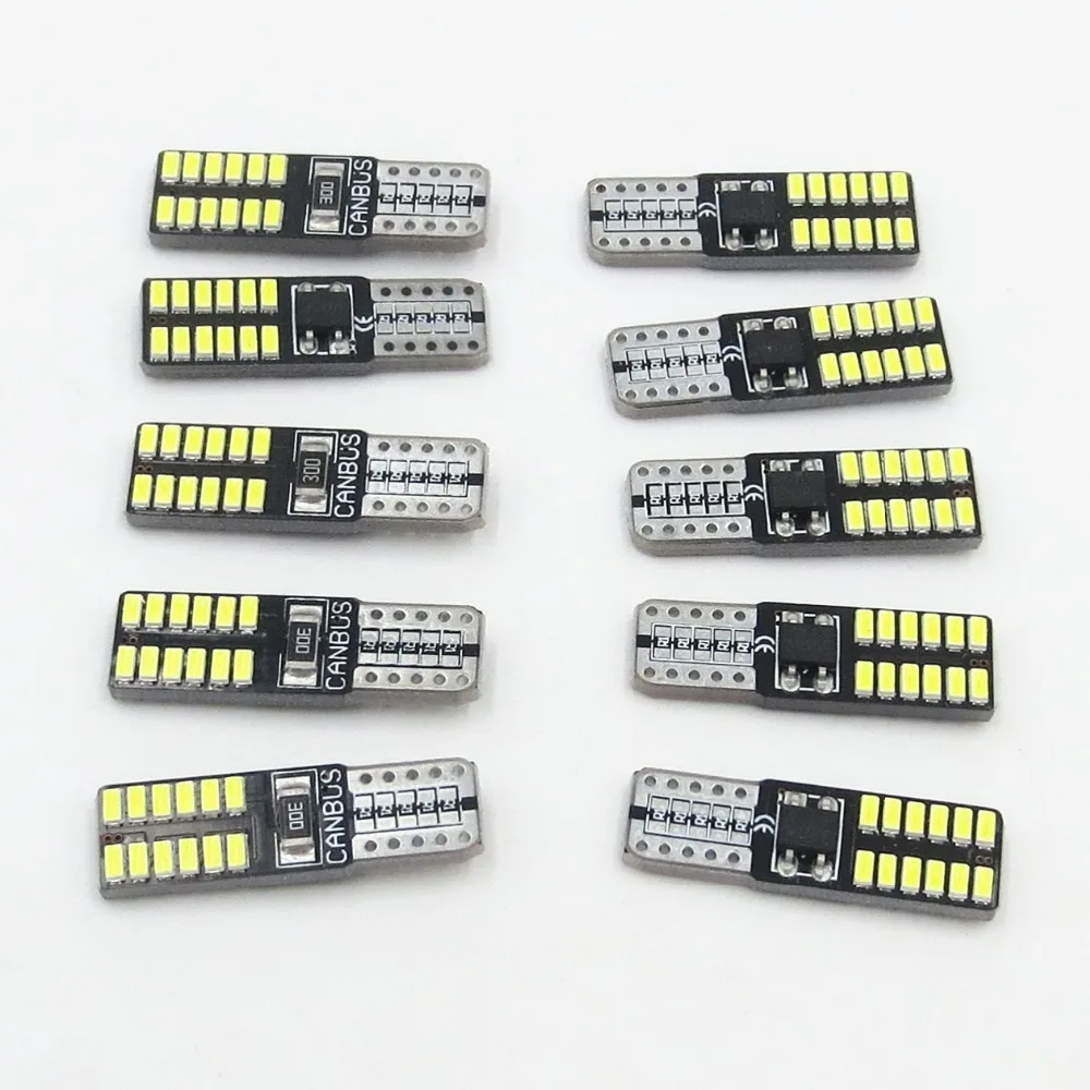 T10 canbus led 24led 3014smd t10 Led Canbus Car Smd светильник w5w 194 24smd Светодиодная Лампочка без ошибок
