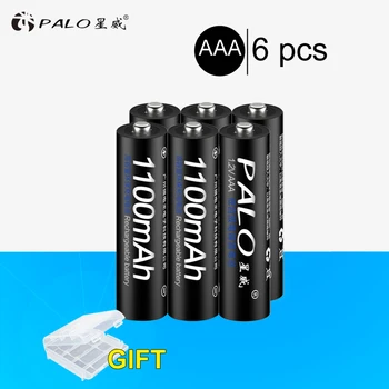 

High Quality 6pcs Lots Batteries NIMH 1.2V 1100mAh AAA Environmental Rechargeable Battery For Toy Clock Camera Shaver Flashlight