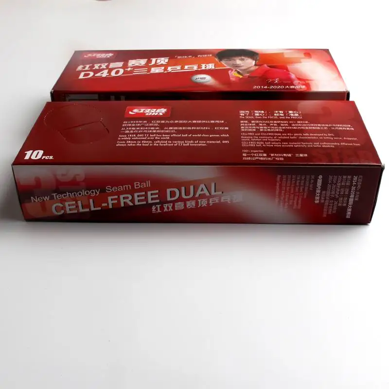 الأصلي dhs 40 + 3 نجوم جديدة خلية مزدوجة تنس الطاولة الكرة جديد التكنولوجيا التماس الكرة بينغ بونغ مضرب لعبة الجملة 20 كرات