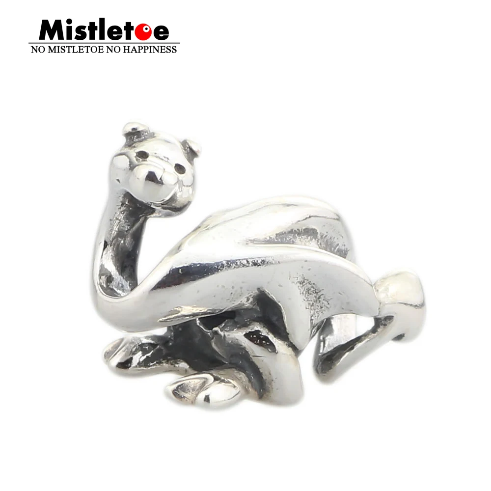 

Mistletoe Genuine 925 Sterling Silver Happy dragon Charm Bead Fits European Troll 3.0 mm Bracelet & Necklace Jewelry