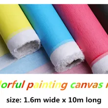 1,61 м Широкий 10 м длинный белый желтый синий черный красный цвет уникальный хлопок грунтованный холст рулон