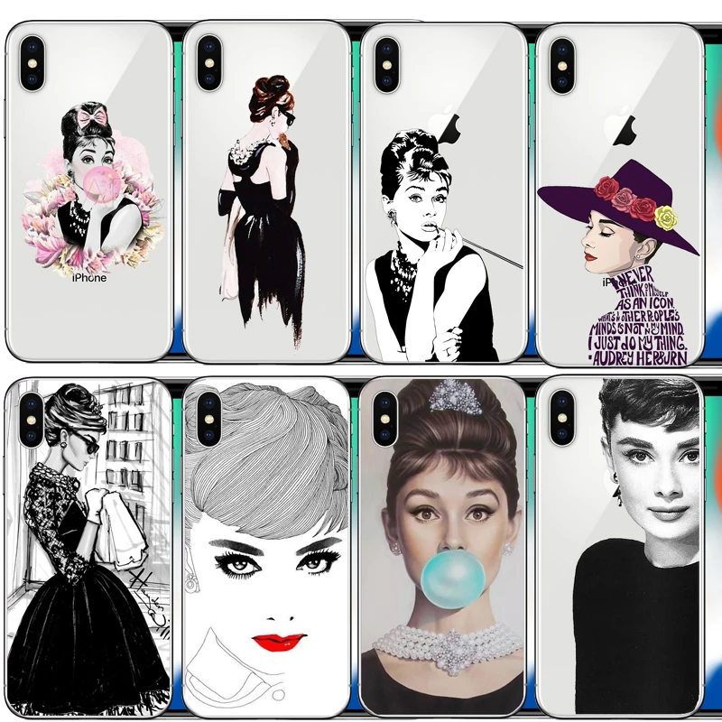 

Audrey Hepburn fashion girl lady cell Hard PC Phone case For iphone 6 6S 7 8 Plus 5S 5 SE X 10 XR XS Max 11Pro MAX 11Pro 11