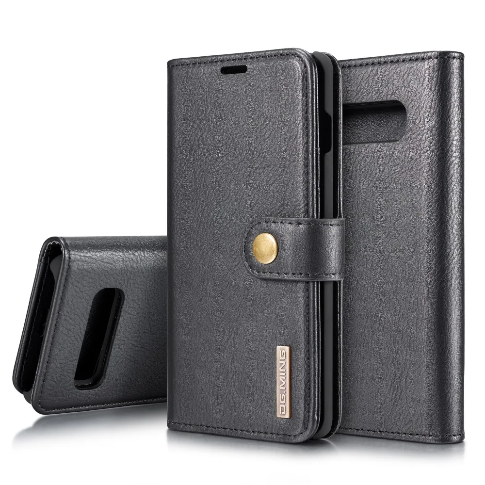 

DG.MING Vintage 2 In 1 Removable Wallet Case For Galaxy S10 Plus Leather 3 Card Slots Magnetic Case For Samsung S10E S10(5G)