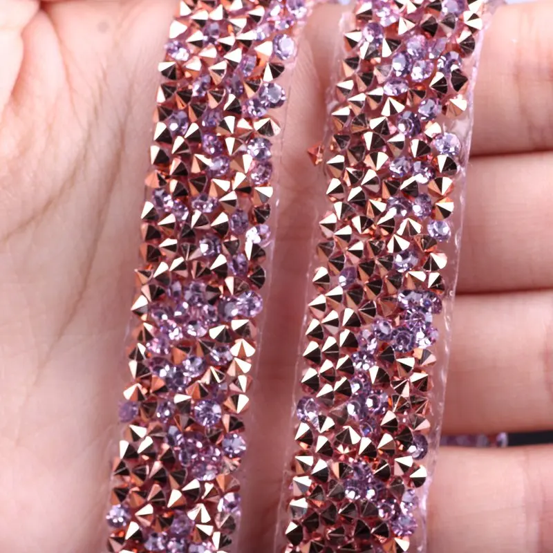 Self-Adhesive Rhinestone Applique Strass Hotfix Rhinestones For Clothes Trim Rhinestone Tape Applicator Crystal Jewelry Ribbon