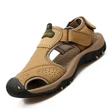 Рождественские мужские сандалии Летняя мужская обувь сандалии из натуральной кожи мужская обувь пляжные сандалии мужские кроссовки Уличная Повседневная походная обувь