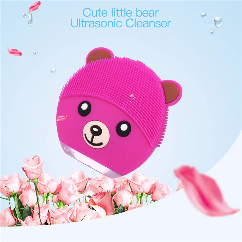 

Cartoon Bear Electronic Silicone Facial Cleaning Brush Ultrasonic Beauty Instrument Rechargeable Facial Care Tool 4 Colors 46