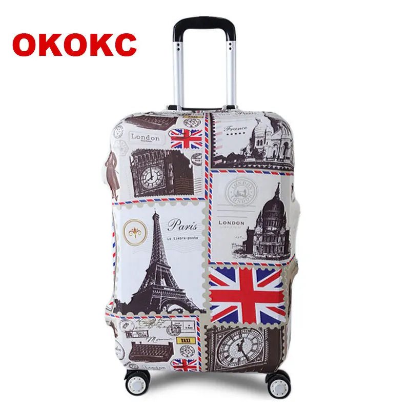 Чехол для багажника OKOKC с изображением башни путешествий подходит чемоданов
