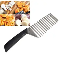 Sanying Cocina herramientas 1 UNIDS Arruga Corte Cuchillo Cortador Fry Francés Cortador de Papas Fritas Con Hoja Ondulada