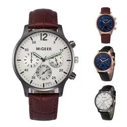 Бизнес высокого качества часы для мужчин Роскошные Стильные Простые Мужские t ремень кварцевые наручные часы Relogio Masculino Saat подарок