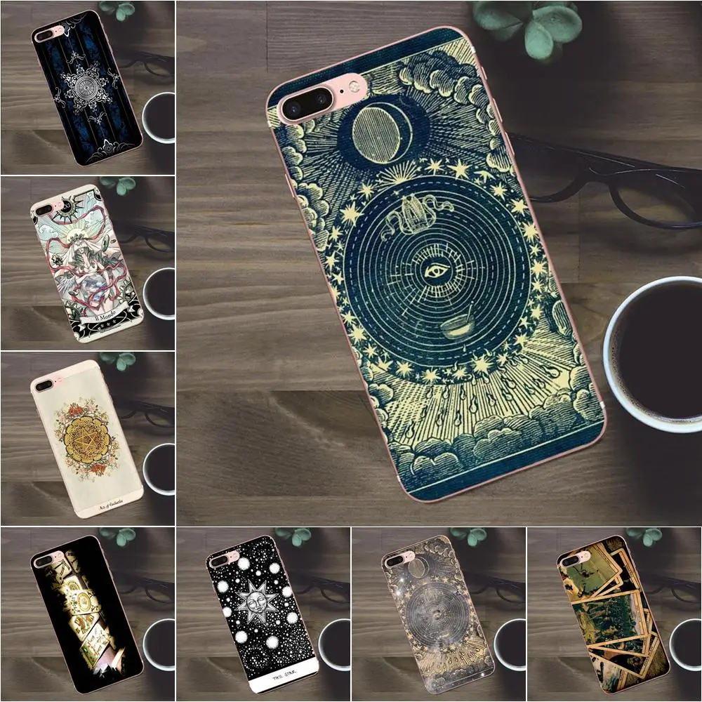 

Bixedx Tarot Card TPU Retail New Fashion For Huawei G8 Honor 5C 5X 6 6X 7 8 9 Y5II Mate 9 P7 P8 P9 P10 P20 Lite Plus 2017