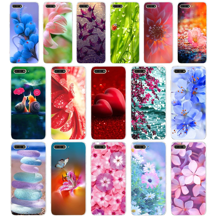 

335WE Fresh buds Soft Silicone Tpu Cover Case for huawei Honor 7a pro 7x 7c Nova 2i 3 3i p smare