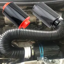 VODOOL Air Intake Carbon Fiber Heat Shield with Internal Filter Element for Universal Car Exhaust Muffler Pipe Cover Protector