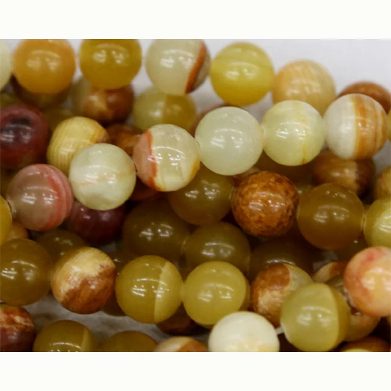 Wholesale Natural Genuine Green Lace Jade Round Loose Stone Beads 3