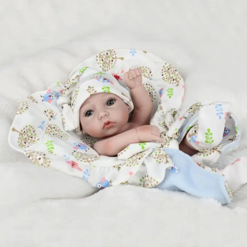 11inch 28cm Soft Vinyl Beautiful Toy Doll mini Lovely Reborn Baby Boys