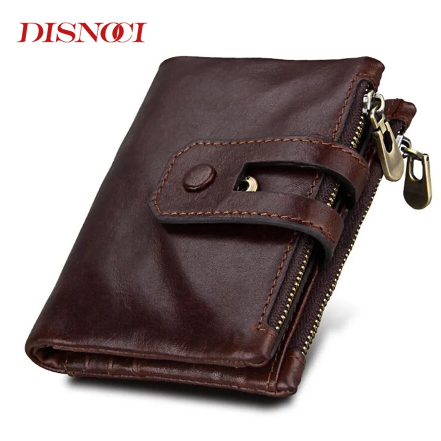 Кошелек DISNOCI из натуральной кожи для мужчин кредитница с монетницей и защитой RFID