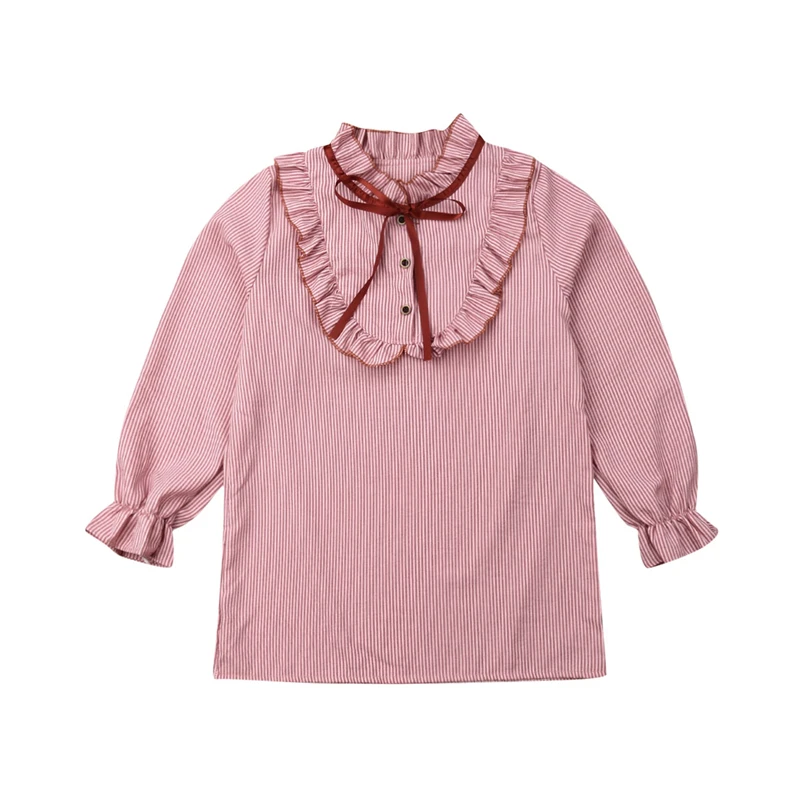 

New Princess Toddler Girl Clothes Cute Blouses Shirts Long Sleeve Bow Tie Ruffle Blouse Kids Autumn Clothing Tops Elegant Blouse