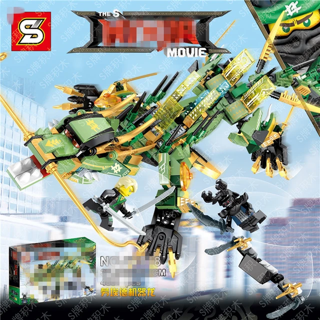 480pcs ninjago set green ninja mech dragon lloyd garmadon s compatible with lego 2017 movie blocks