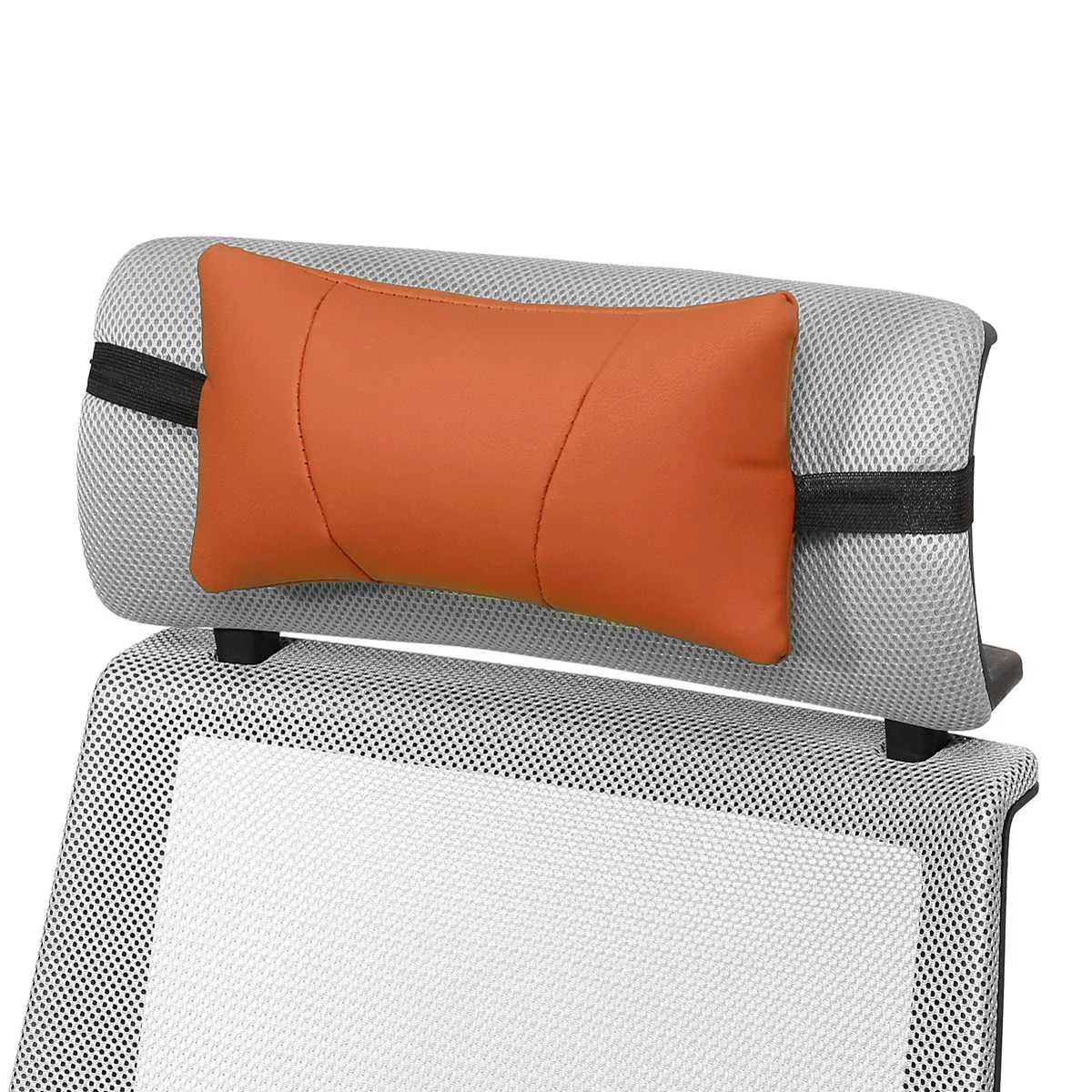 Мягкая кожаная Автомобильная подушка для шеи и заднего сиденья, поясничная поддержка, массажер, поясная подушка, подушка для стула, сиденье, облегчающая боль, роскошная губка - Название цвета: Browm Headrest