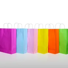 14 цветов большой Рождественский подарок мешок бумаги с ручкой, крафт-хозяйственная сумка с логотипом, изготовленные на заказ сумки 20 штук