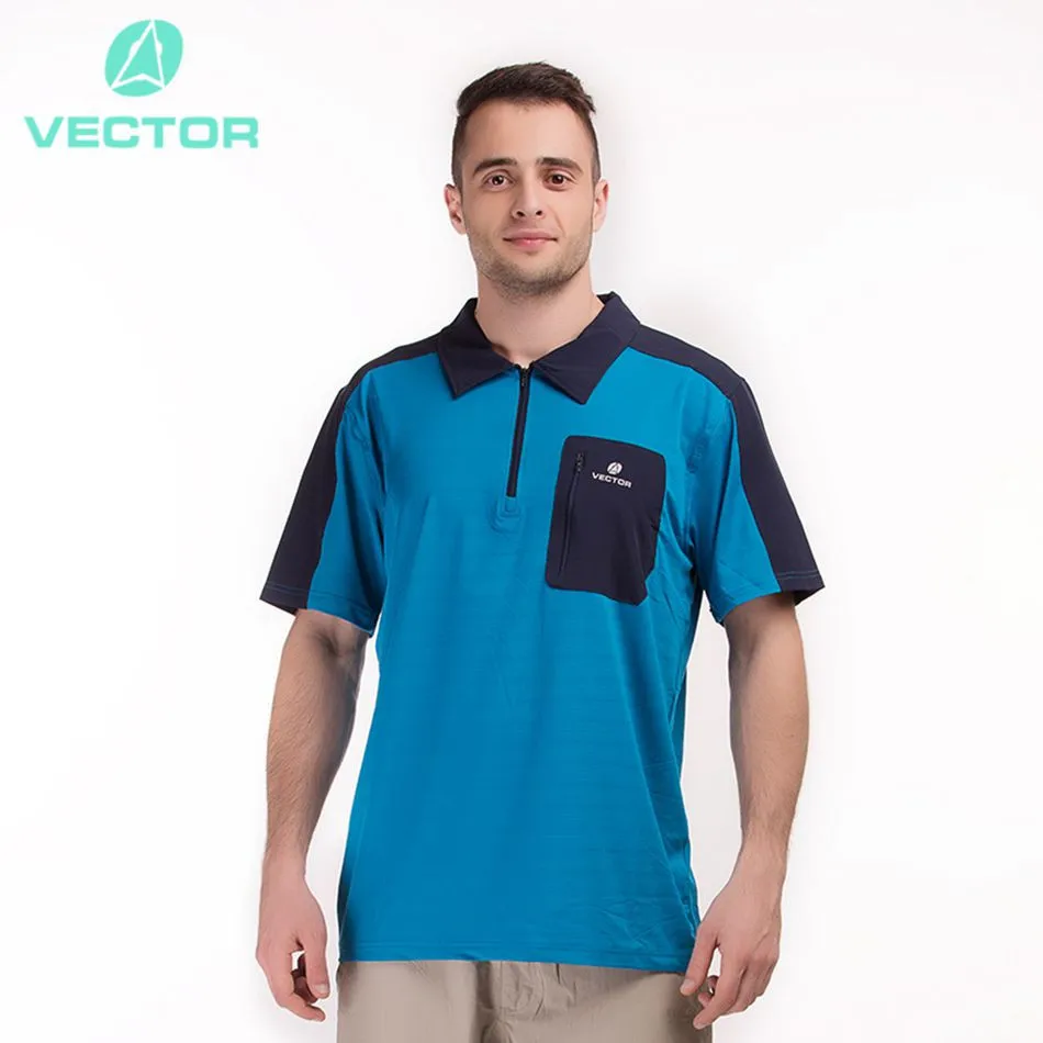 Вектор бренд быстросохнущая рубашка Для мужчин короткий рукав открытый Coolmax футболка дышащая Спортивная запуск восхождение Пеший Туризм