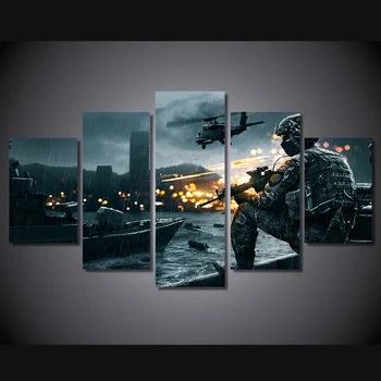 

HD Printed battlefield scenario Painting 5 piece Canvas art Print room decor print poster picture canvas Free shipping/ny-4515