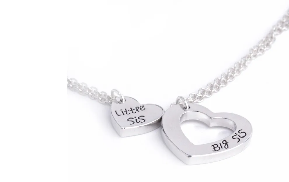 Best Friends Necklace 2pc Double Heart 