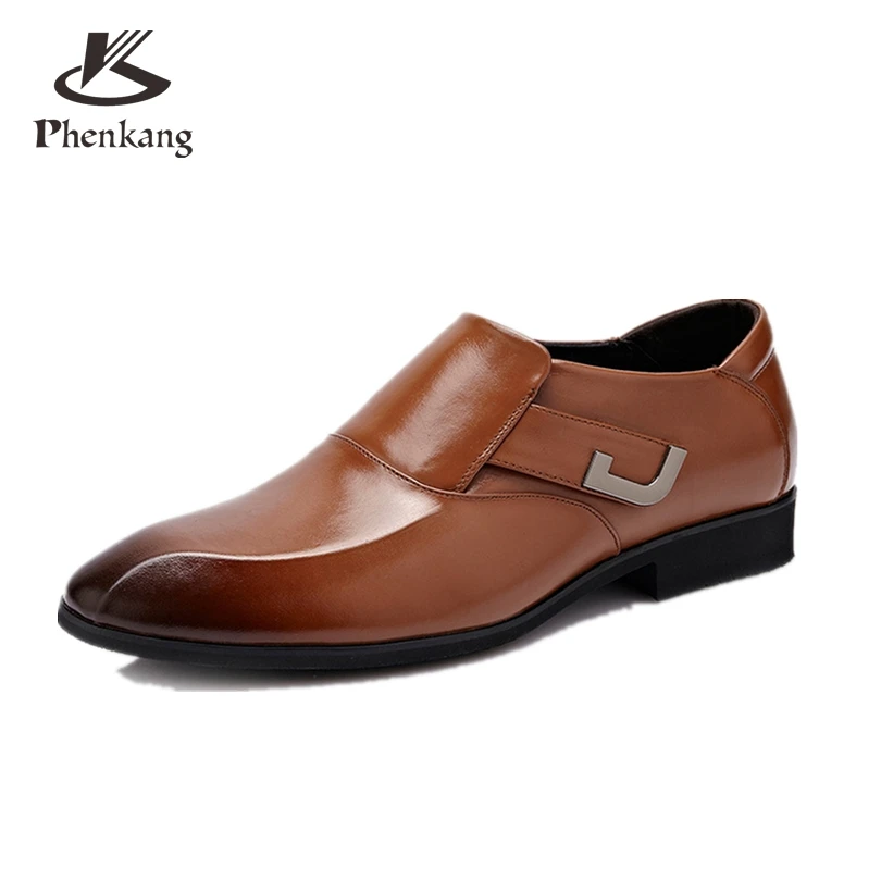 

SALE 2017 men cow leather dress business shoes Buckle black Brown wedding oxford shoes for men british leather shoes