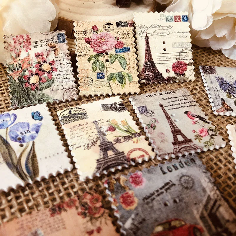 

20pcs Vintage Stamp Wooden Buttons Scrapbooking DIY Wood Buttons Retro Flower Stamp Clothes Button Handmade Sewing Craft