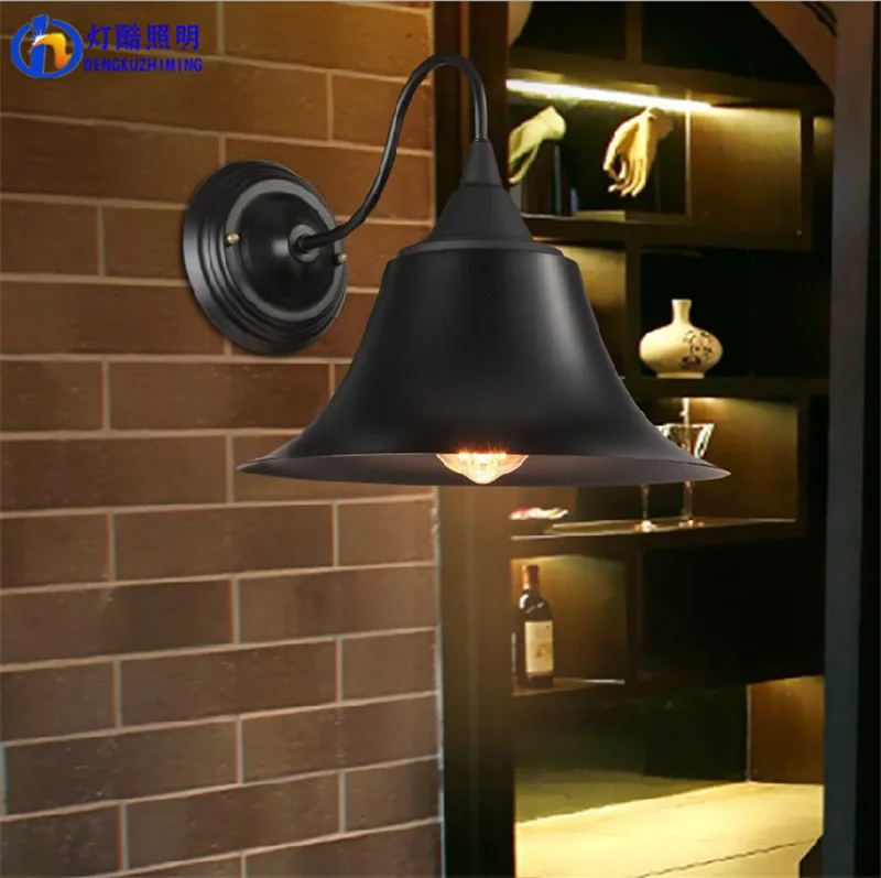 

ancient ways, wrought iron horns bedroom wall lamp black antique contracted sitting room corridors aisle outdoor lights