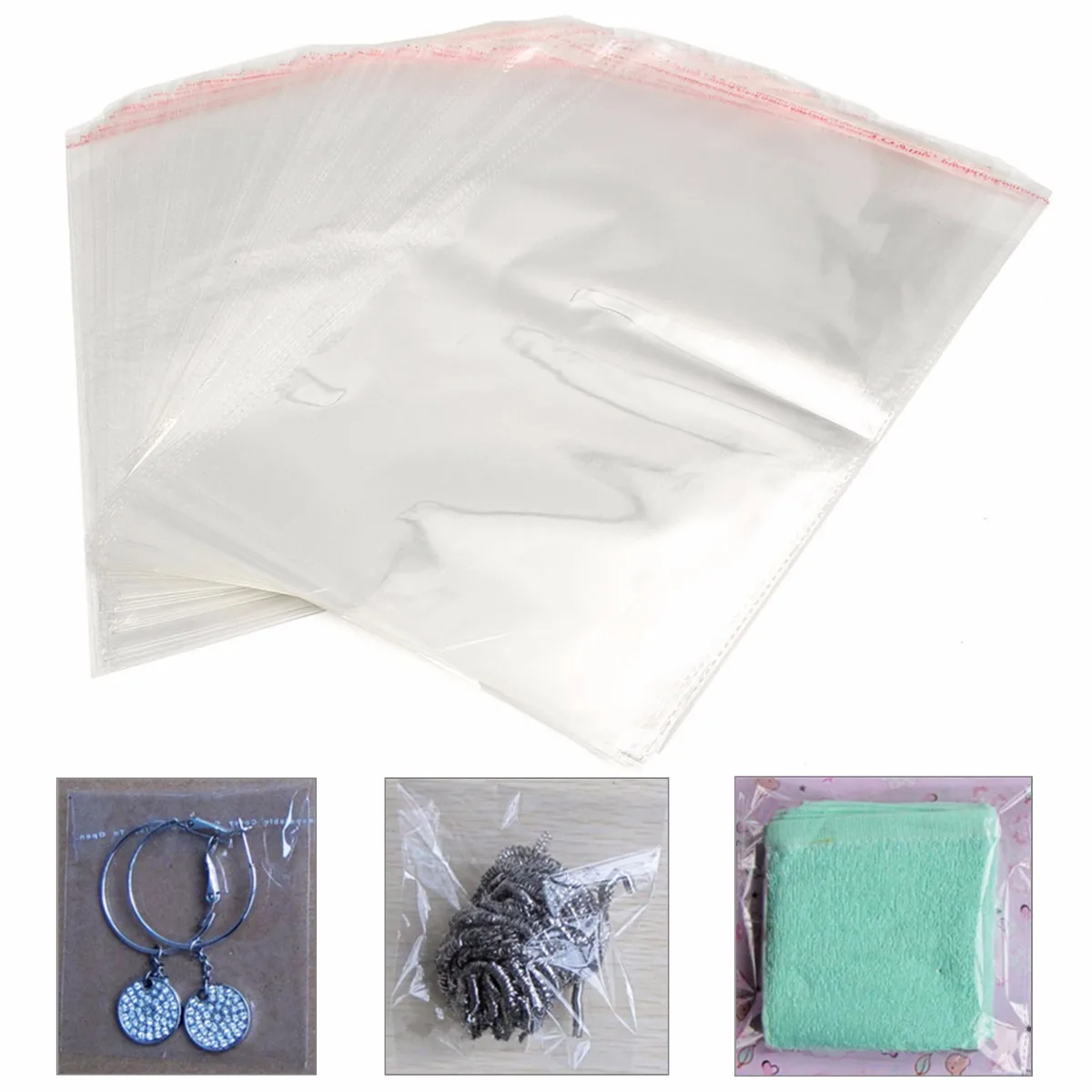 

100Pcs A4 Clear Cellophane Display Bags 22x34cm Clear Self Adhesive Pouch Seal Ring Plastic Envelope Packaging Cello Bags